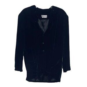 🆕 MIEKA Vintage Black Velvet Blazer Size M